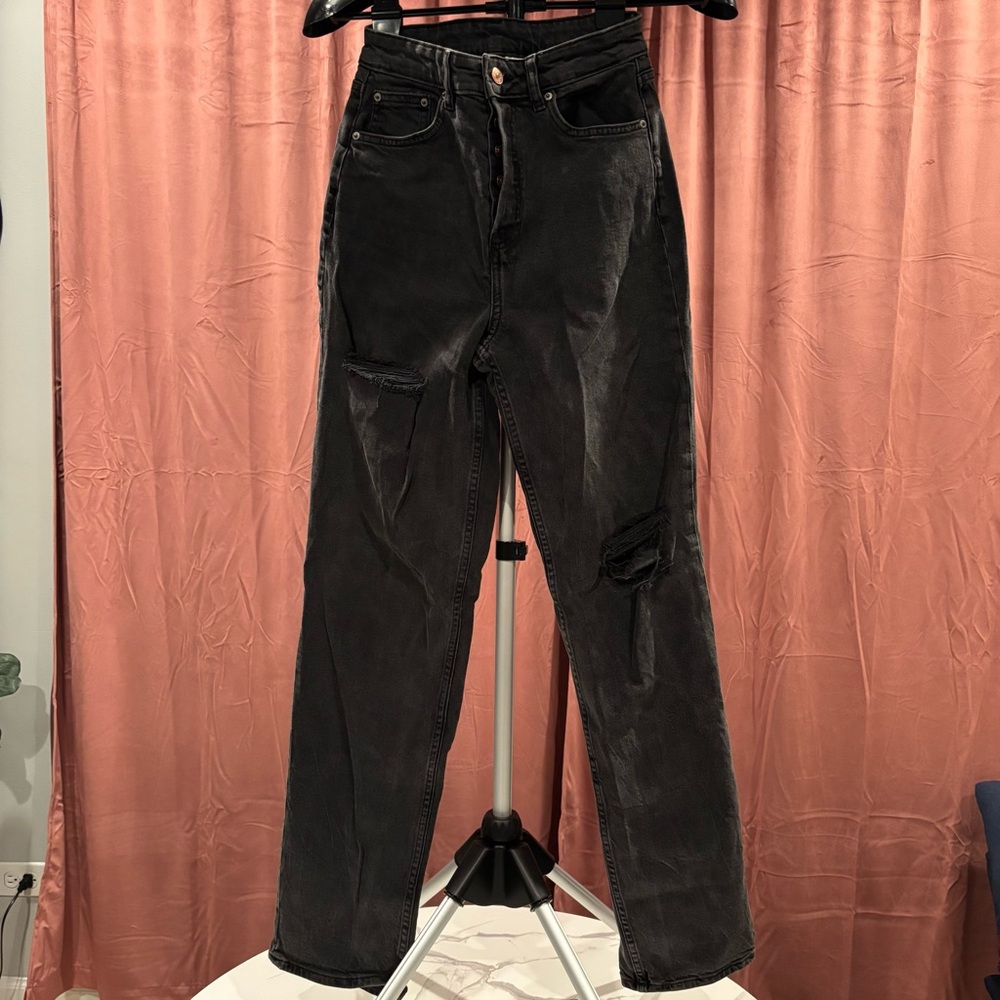 Divided High Rise Black Distressed Jeans
